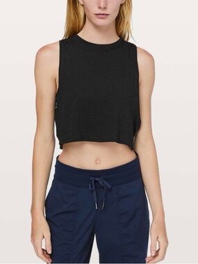 Lululemon Muscle Love Crop Tank Black Women’s Sleeveless Workout Top Gym Yoga